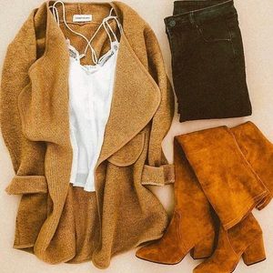 Tami Marl Knit Wrapped Open Cardigan